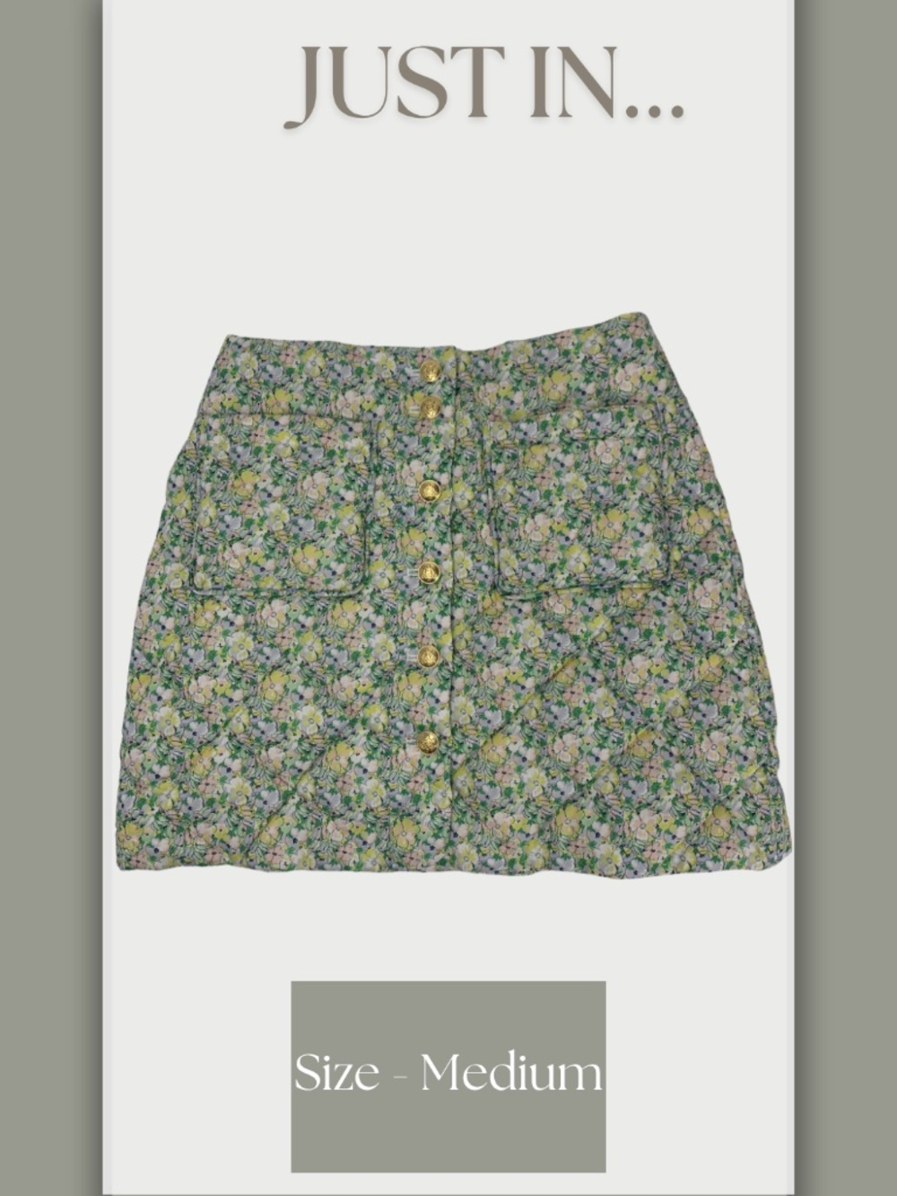 J.Crew Limited Edition Floral Quilted Button Front Mini Skirt Liberty Fabric M